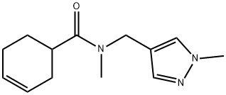 3-Cyclohexene-1-carboxamide, N-methyl-N-[(1-methyl-1H-pyrazol-4-yl)methyl]- Struktur