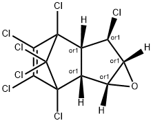 2,5-Methano-2H-indeno[1,2-b]oxirene, 2,3,4,5,6,7,7-heptachloro-1a,1b,5,5a,6,6a-hexahydro-, (1aR,1bR,5aS,6R,6aR)-rel- Struktur