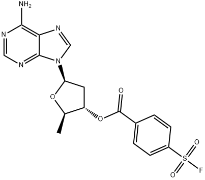 2',5'-dideoxy-3'-(4-fluorosulfonylbenzoyl)adenosine Struktur