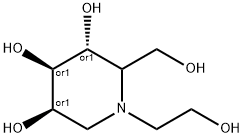 rel-(3R,4R,5R)-1-(2-Hydroxyethyl)-2-(hydroxymethyl)-3,4,5-piperidinetriol Struktur