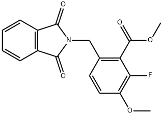 Benzoic acid, 6-[(1,3-dihydro-1,3-dioxo-2H-isoindol-2-yl)methyl]-2-fluoro-3-methoxy-, methyl ester Struktur