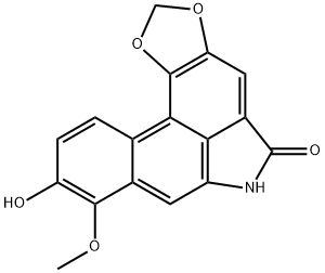 Benzo[f]-1,3-benzodioxolo[6,5,4-cd]indol-5(6H)-one, 9-hydroxy-8-methoxy- Struktur