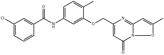 Benzamide, 3-chloro-N-[4-methyl-3-[(2-methyl-7-oxo-7H-isoxazolo[2,3-a]pyrimidin-5-yl)methoxy]phenyl]- Struktur