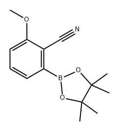 Benzonitrile, 2-methoxy-6-(4,4,5,5-tetramethyl-1,3,2-dioxaborolan-2-yl)- Struktur