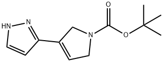 1H-Pyrrole-1-carboxylic acid, 2,5-dihydro-3-(1H-pyrazol-3-yl)-, 1,1-dimethylethyl ester Struktur