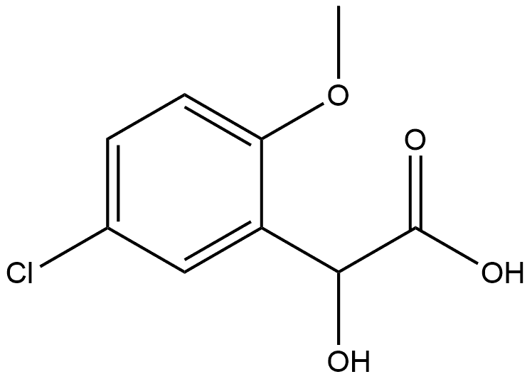 Benzeneacetic acid, 5-chloro-α-hydroxy-2-methoxy- Struktur