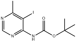 Carbamic acid, N-(5-iodo-6-methyl-4-pyrimidinyl)-, 1,1-dimethylethyl ester Struktur