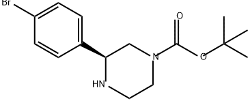 1-Piperazinecarboxylic acid, 3-(4-bromophenyl)-, 1,1-dimethylethyl ester, (3S)- Struktur