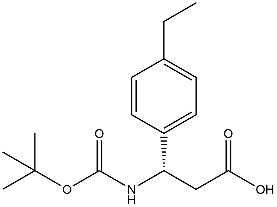 Benzenepropanoic acid, β-[[(1,1-dimethylethoxy)carbonyl]amino]-4-ethyl-, (βS)- Struktur