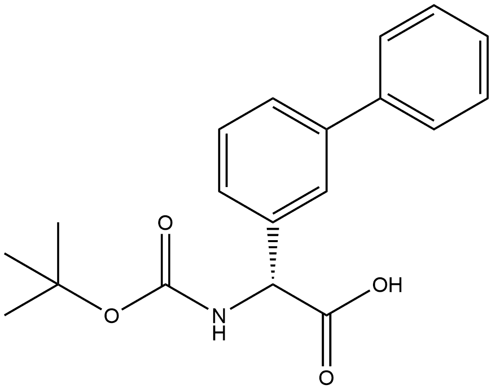 [1,1'-Biphenyl]-3-acetic acid, α-[[(1,1-dimethylethoxy)carbonyl]amino]-, (αR)- Struktur