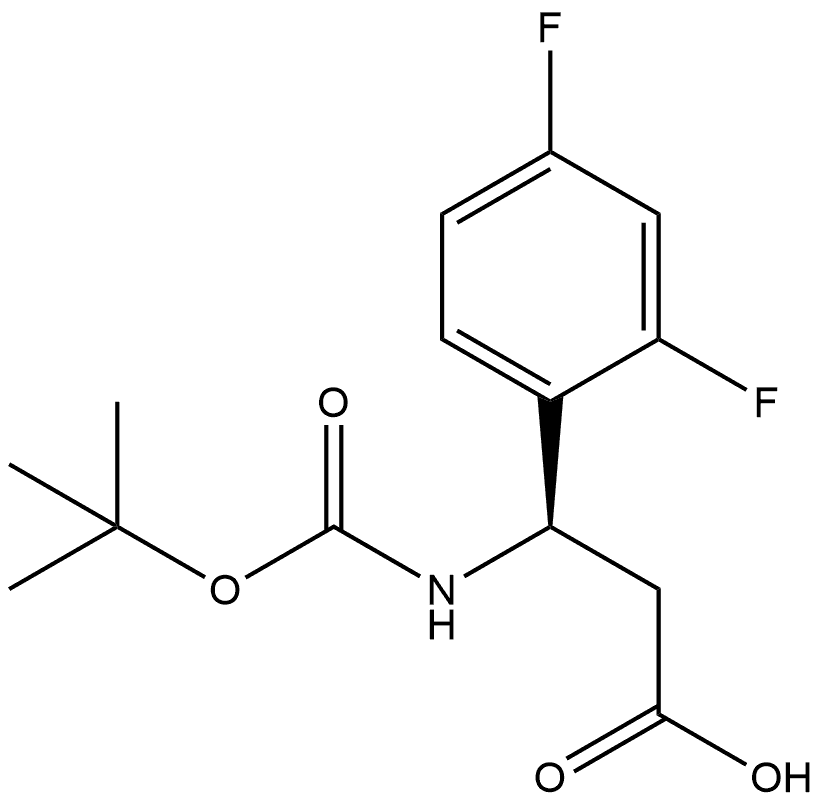 Benzenepropanoic acid, β-[[(1,1-dimethylethoxy)carbonyl]amino]-2,4-difluoro-, (βR)- Struktur