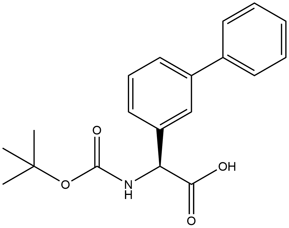 [1,1'-Biphenyl]-3-acetic acid, α-[[(1,1-dimethylethoxy)carbonyl]amino]-, (αS)- Struktur