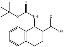 1-tert-Butoxycarbonylamino-1,2,3,4-tetrahydro-naphthalene-2-carboxylic acid Struktur