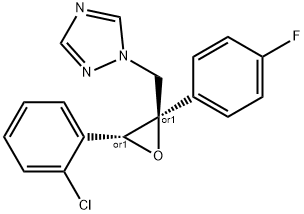 1H-1,2,4-Triazole, 1-[[(2R,3R)-3-(2-chlorophenyl)-2-(4-fluorophenyl)oxiranyl]methyl]-, rel- Struktur