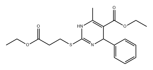 5-Pyrimidinecarboxylic acid, 2-[(3-ethoxy-3-oxopropyl)thio]-1,4-dihydro-6-methyl-4-phenyl-, ethyl ester