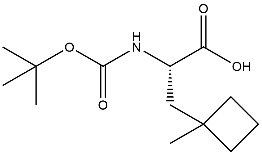 Cyclobutanepropanoic acid, α-[[(1,1-dimethylethoxy)carbonyl]amino]-1-methyl-, (αS)- Struktur