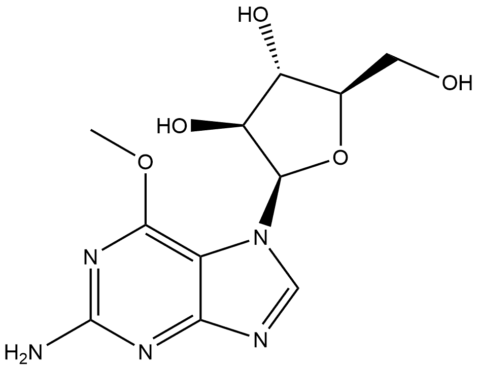 7H-Purin-2-amine, 7-β-D-arabinofuranosyl-6-methoxy- Struktur