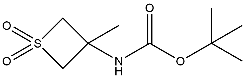 tert-butyl (3-methyl-1,1-dioxidothietan-3-yl)carbamate Struktur