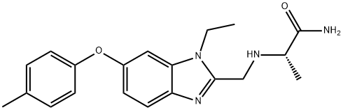 Propanamide, 2-[[[1-ethyl-6-(4-methylphenoxy)-1H-benzimidazol-2-yl]methyl]amino]-, (2S)- Struktur