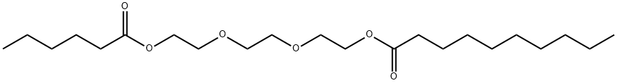 Decanoic acid, 2-[2-[2-[(1-oxohexyl)oxy]ethoxy]ethoxy]ethyl ester Struktur