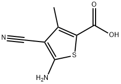 2-Thiophenecarboxylic acid, 5-amino-4-cyano-3-methyl- Struktur