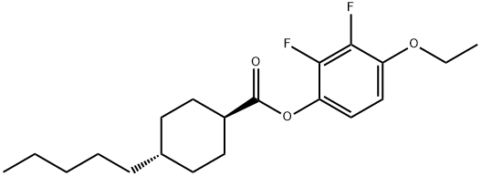 Cyclohexanecarboxylic acid, 4-pentyl-, 4-ethoxy-2,3-difluorophenyl ester, trans- 結(jié)構(gòu)式