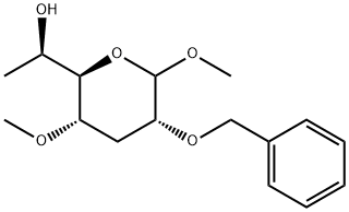 allo-Heptopyranoside, methyl 3,7-dideoxy-4-O-methyl-2-O-(phenylmethyl)- Struktur