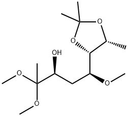 allo-2-Octulose, 1,4,8-trideoxy-5-O-methyl-6,7-O-(1-methylethylidene)-, dimethyl acetal Struktur