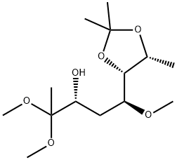 altro-2-Octulose, 1,4,8-trideoxy-5-O-methyl-6,7-O-(1-methylethylidene)-, dimethyl acetal Struktur