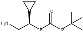 Carbamic acid, N-[(1R)-2-amino-1-cyclopropylethyl]-, 1,1-dimethylethyl ester Struktur