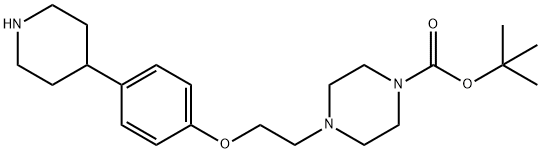 1-Piperazinecarboxylic acid, 4-[2-[4-(4-piperidinyl)phenoxy]ethyl]-, 1,1-dimethylethyl ester Struktur