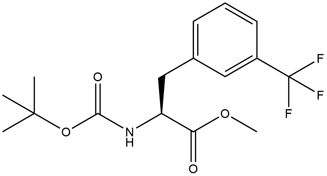 methyl (S)-2-((tert-butoxycarbonyl)amino)-3-(3-(trifluoromethyl)phenyl)propanoate Struktur