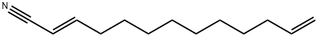 A mixture of: (E)-2,12-tridecadiennitrile (E)-3,12-tridecadiennitrile (Z)-3,12-tridecadiennitrile Struktur