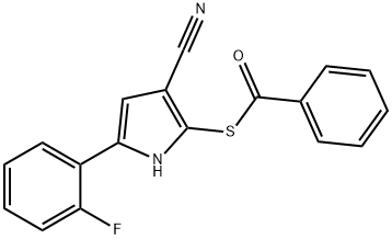 Benzenecarbothioic acid, S-[3-cyano-5-(2-fluorophenyl)-1H-pyrrol-2-yl] ester