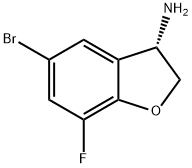 3-Benzofuranamine, 5-bromo-7-fluoro-2,3-dihydro-, (3S)- Struktur