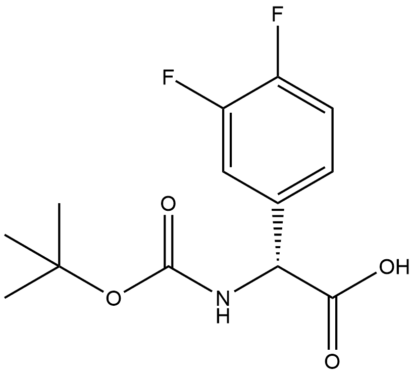 Benzeneacetic acid, α-[[(1,1-dimethylethoxy)carbonyl]amino]-3,4-difluoro-, (αR)- Struktur