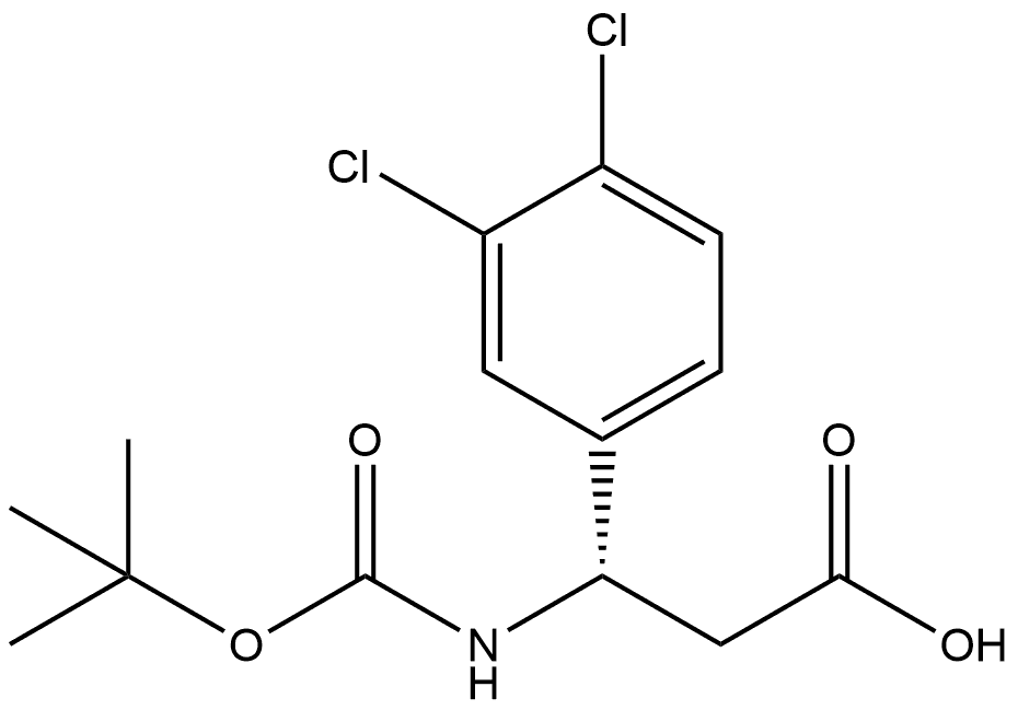 Benzenepropanoic acid, 3,4-dichloro-β-[[(1,1-dimethylethoxy)carbonyl]amino]-, (βS)- Struktur