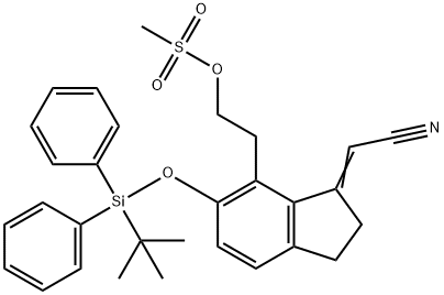 Acetonitrile, 2-[6-[[(1,1-dimethylethyl)diphenylsilyl]oxy]-2,3-dihydro-7-[2-[(methylsulfonyl)oxy]ethyl]-1H-inden-1-ylidene]-