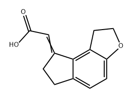 Acetic acid, 2-(1,2,6,7-tetrahydro-8H-indeno[5,4-b]furan-8-ylidene)- Struktur