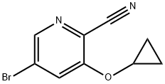 2-Pyridinecarbonitrile, 5-bromo-3-(cyclopropyloxy)- Struktur