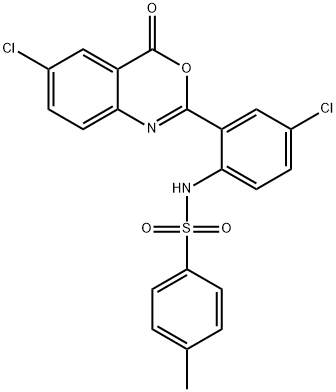 Benzenesulfonamide, N-[4-chloro-2-(6-chloro-4-oxo-4H-3,1-benzoxazin-2-yl)phenyl]-4-methyl- Struktur