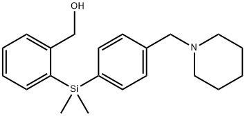 (2-(Dimethyl(4-(piperidin-1-ylmethyl)phenyl)silyl)phenyl)methanol Struktur