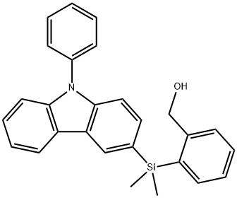 (2-(Dimethyl(9-phenyl-9H-carbazol-3-yl)silyl)phenyl)methanol Struktur