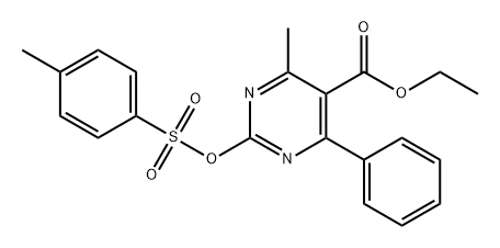 5-Pyrimidinecarboxylic acid, 4-methyl-2-[[(4-methylphenyl)sulfonyl]oxy]-6-phenyl-, ethyl ester Struktur