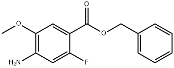 Benzoic acid, 4-amino-2-fluoro-5-methoxy-, phenylmethyl ester Struktur