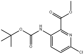 2-Pyridinecarboxylic acid, 6-chloro-3-[[(1,1-dimethylethoxy)carbonyl]amino]-, methyl ester Struktur