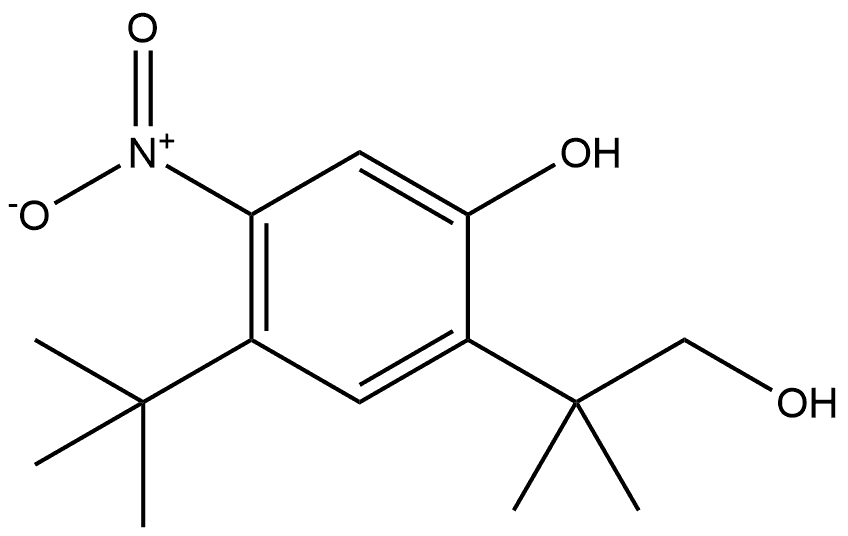 Benzeneethanol, 5-(1,1-dimethylethyl)-2-hydroxy-β,β-dimethyl-4-nitro- Struktur