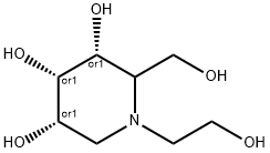 3,4,5-Piperidinetriol, 1-(2-hydroxyethyl)-2-(hydroxymethyl)-, (3R,4S,5S)-rel- Struktur