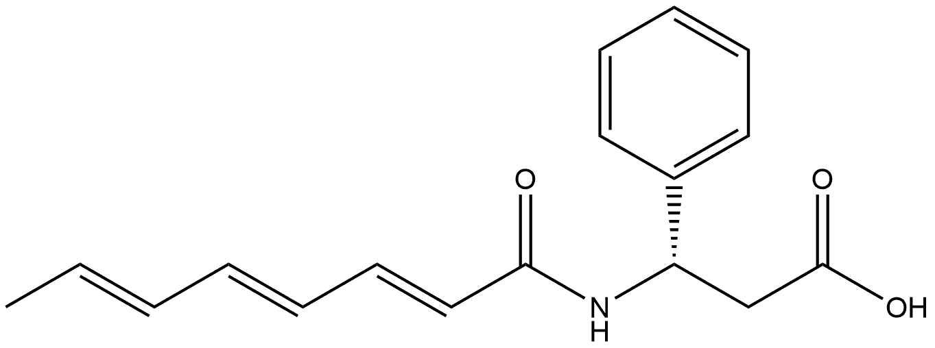 Benzenepropanoic acid, β-[[(2E,4E,6E)-1-oxo-2,4,6-octatrien-1-yl]amino]-, (βS)- Struktur