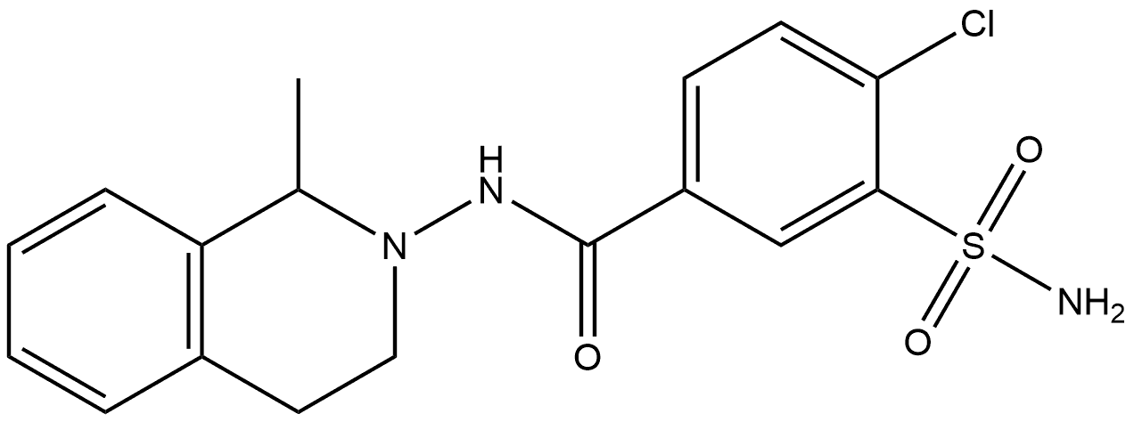 3-(Aminosulfonyl)-4-chloro-N-(3,4-dihydro-1-methyl-2(1H)-isoquinolinyl)benzamide Struktur